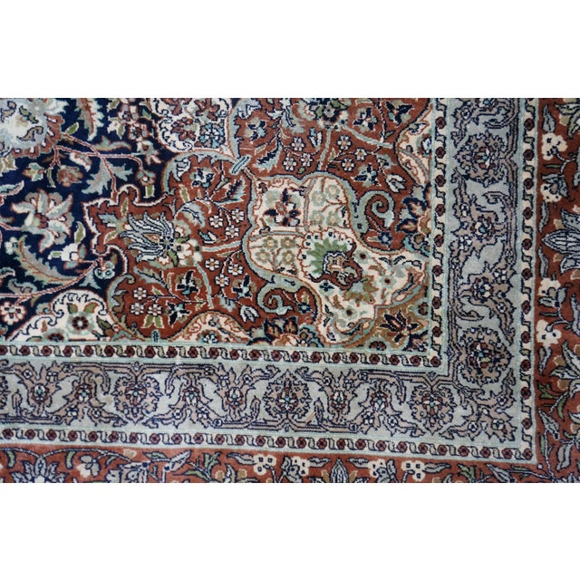 Vintage Indian Wool Handwoven Geometric Floral Medallion Area Rug Carpet 9 X 13' For Sale - Image 10 of 13