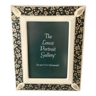 Vintage Lenox “Dynasty” 5 X 7 Portrait Gallery Fine Porcelain Picture Frame Traditional Floral & Gold Leaf Design. For Sale