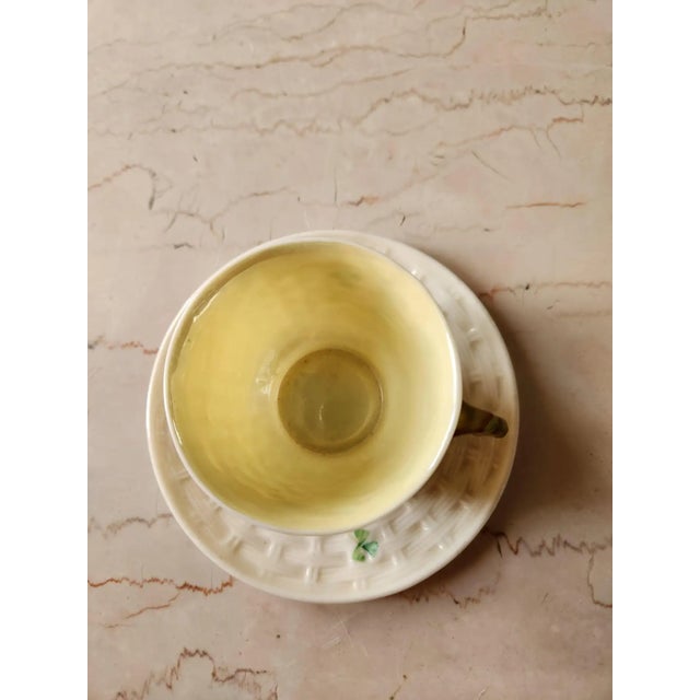 Ceramic 1950s Fine Irish Belleek Porcelain Demitasse Cup and Saucer For Sale - Image 7 of 8