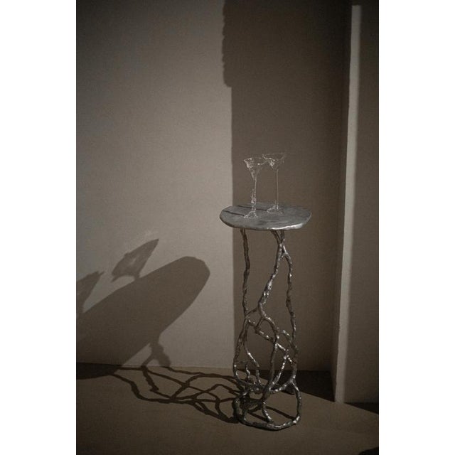 Silver Route Table 01.01 in Cast Aluminium by Sofia Karnukaeva For Sale - Image 8 of 11