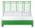 X & Diamond Platform Bed King, Bright Green For Sale