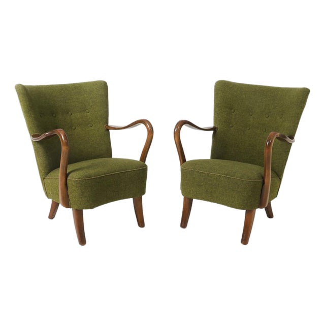 Alfred Christensen Lounge Chairs for Slagelse Møbelværk - A Pair For Sale