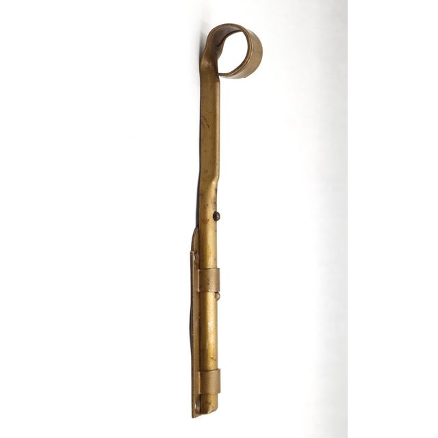 Vintage 8.125 In. Brass Plated Steel Surface Door Bolt For Sale - Image 4 of 7