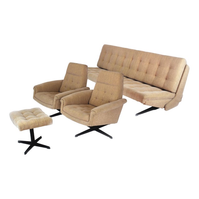 Vintage Space Age Czechoslovak Lounge Chairs, 1970s, Set of 4 For Sale