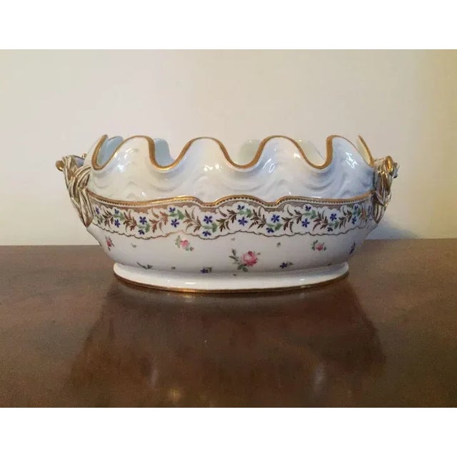 Large 18th Century French Porcelain Centerpiece Cachepot For Sale - Image 9 of 11