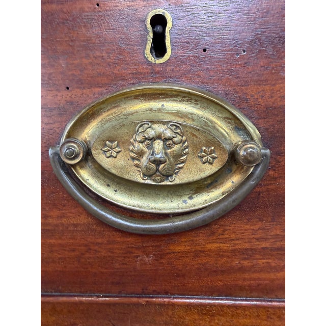 Brown Early 19th Century Federal Period Mahogany Chest on Chest With Original Lion Head Brasses, American For Sale - Image 8 of 14
