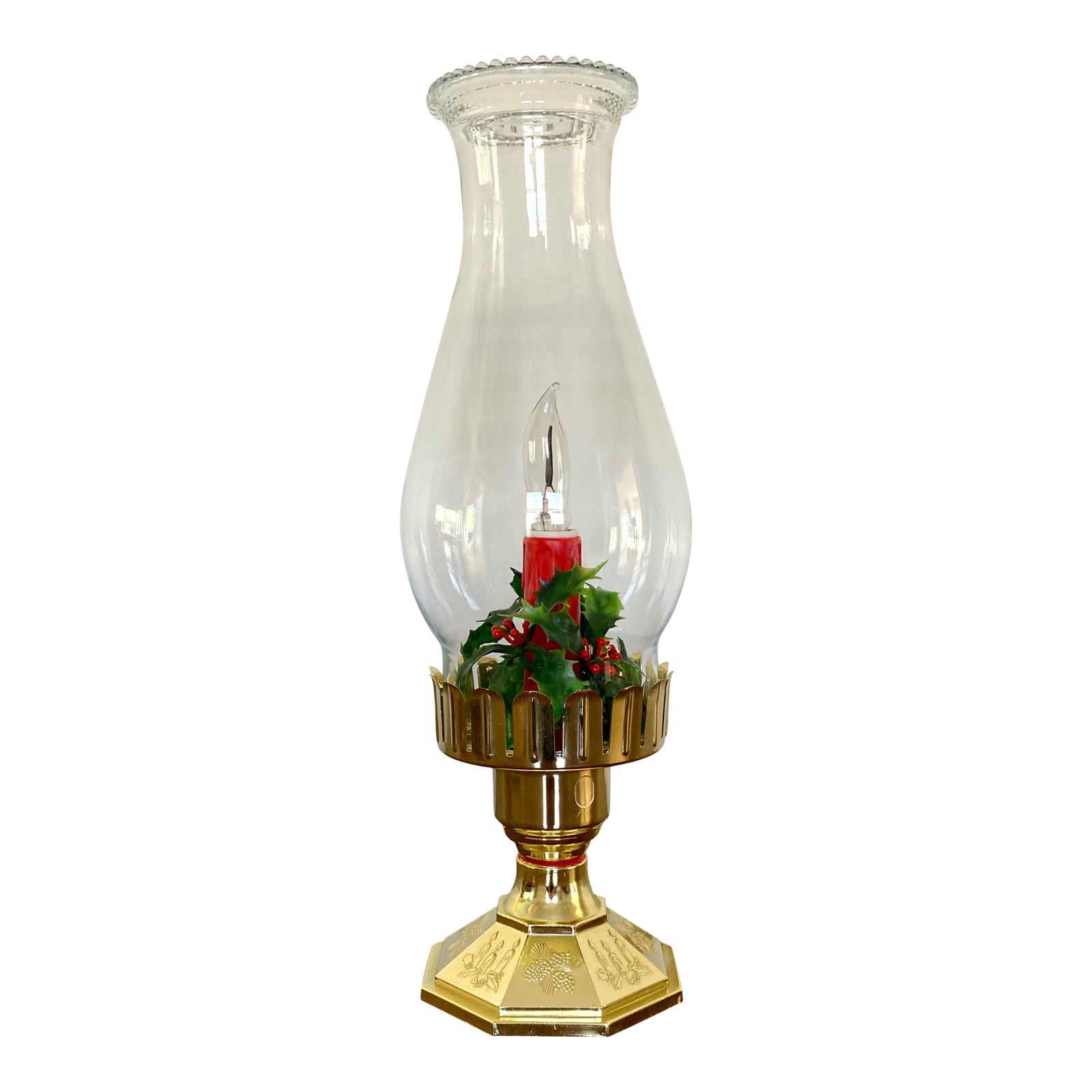 Vintage Late 20th Century Flameless Hurricane Candle Chairish