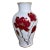 Vintage Ceramic Okura China, Inc White Vase With Red Flowers, Box Included For Sale