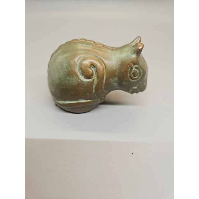 Vintage Asian Bronze Handmade Mouse Figurine