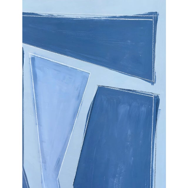 Contemporary Delft Abstract on Gallery Depth Birch Panel For Sale - Image 3 of 3