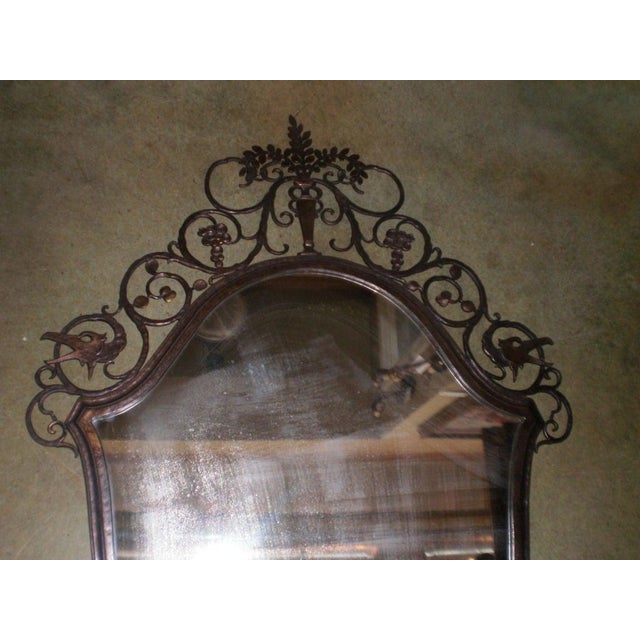 Beautifully detailed patinated Neoclassical style bronze mirror by Oscar Bach, circa 1920. See signature in photos. This...