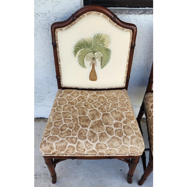 Wood Vintage Chinese Chippendale Dining Chairs Bamboo Set of 8 For Sale - Image 7 of 18