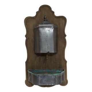 Antique Mounted Pewter Lavabo For Sale