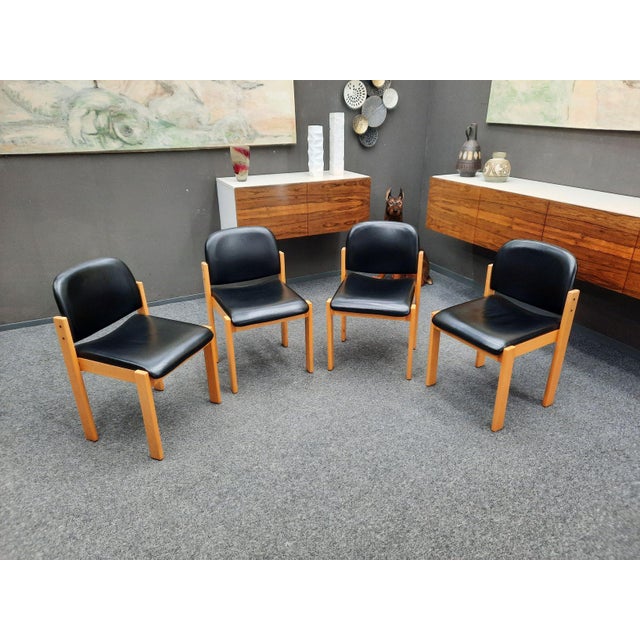 Mid-Century Beechwood and Leather Chairs from Wilde + Spieth, 1970s, Set of 4 For Sale - Image 15 of 15