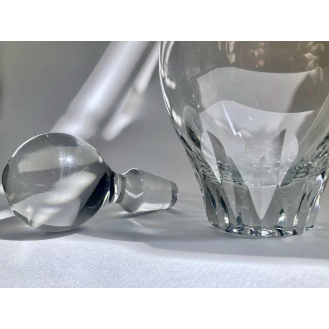Mid 20th Century Krosno Clear Crystal Decanter With Ball Stopper For Sale - Image 9 of 13