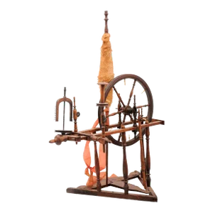 Rustic French Spinning Wheel with Original Parts from the 18th Century
