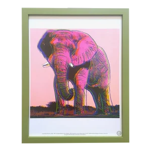 Andy Warhol Estate Vintage 1989 Endangered Species Framed Lithograph Print " African Elephant " 1983