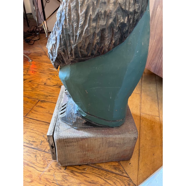 1990s Hand Carved Mountain Bear Sculpture For Sale - Image 5 of 12