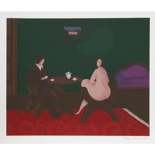 Branko Bahunek - Tea Time Serigraph For Sale