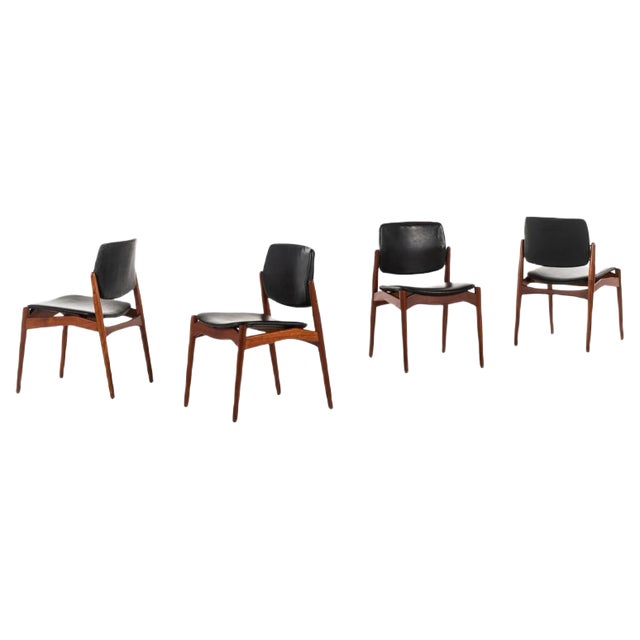 Danish Model Captain Dining Chairs by Erik Buck for Ørum Møbelsnedkeri, 1960s, Set of 4 For Sale