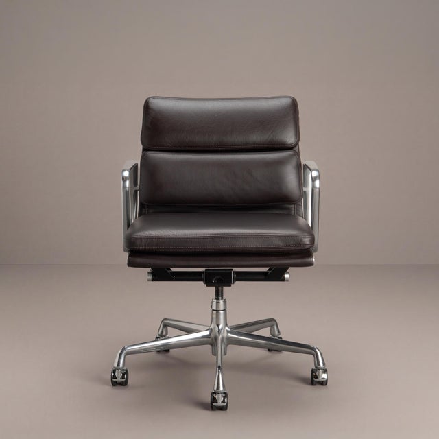 Eames Soft Pad Management Chairs in Espresso Leather by Herman Miller For Sale In New York - Image 6 of 10