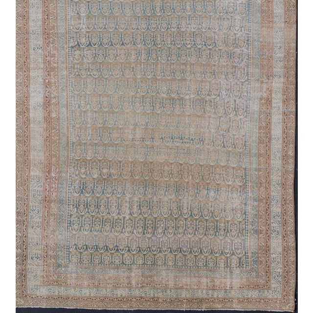 Tribal Large Antique Malayer Persian Gallery With All Over Paisley Design With Lt. Blue 8'1 X 20'5 For Sale - Image 3 of 17