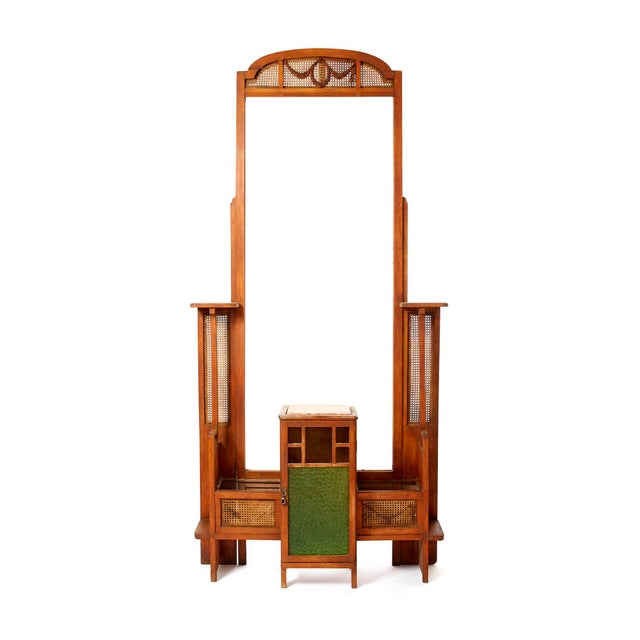 Liberty Planter in Beech with Glass and Marble, 1920s For Sale - Image 6 of 6