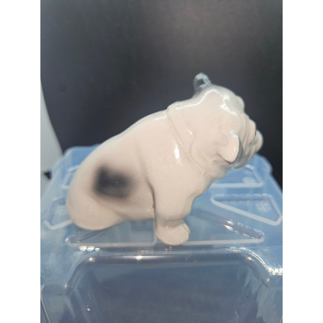 1960s Vintage White Bulldog With Spots Puppy Figurine Dog, Japan For Sale - Image 5 of 7