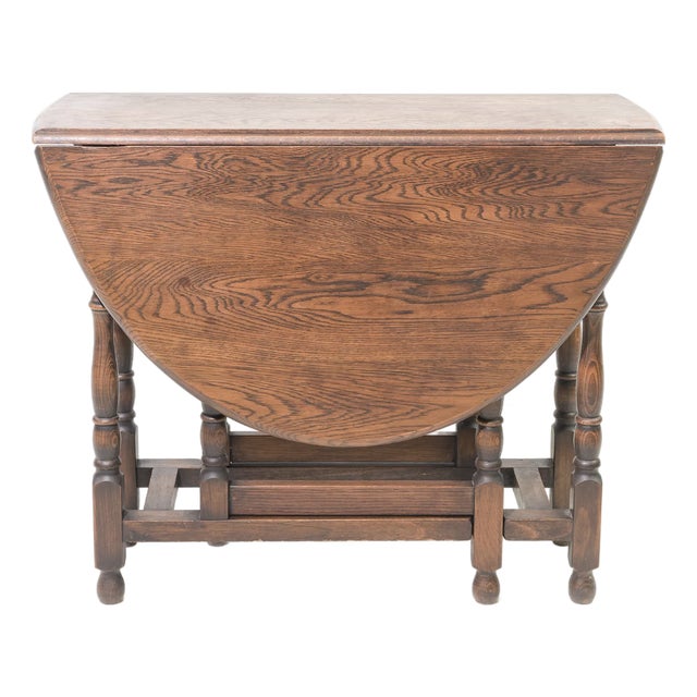 19th C English Oak Gateleg Drop-Leaf Table For Sale