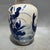 1970s Blue and White Raised Relief Lotus Porcelain Vase, Chinoiserie Decor Vessel For Sale - Image 5 of 8