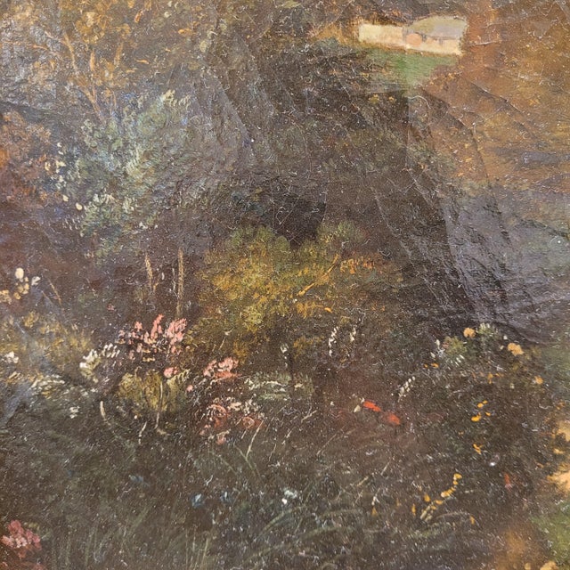Narcisse Berchère, Landscape of Asnières-Sur-Seine, 1800s, Oil on Canvas, Framed For Sale - Image 17 of 18