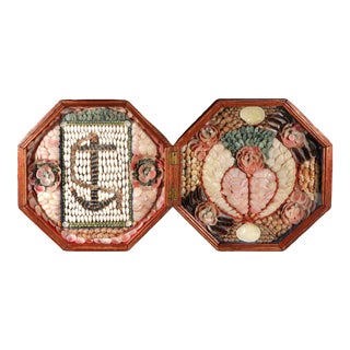 Unusual Double Sailor's Valentine With Large Anchor and Heart, Barbados Barbados, West Indies, Circa 1885 For Sale