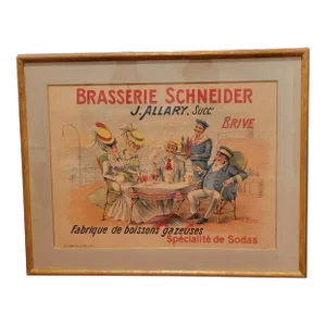 Circa 1900 Brasserie Schneider Original French Poster