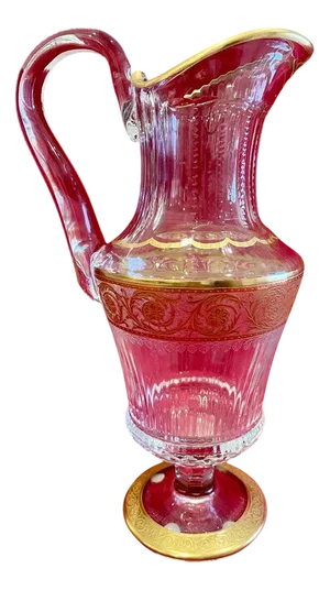 Crystal Water Jug Thistle Model from Saint Louis