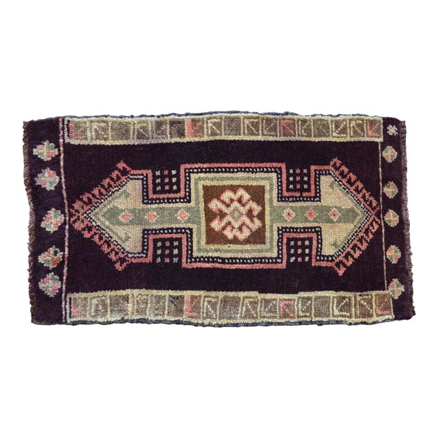 Hand Knotted Door Mat, Entryway Rug, Bath Mat, Kitchen Decor, Rug, Turkish Rug - 1'9" X 3' For Sale