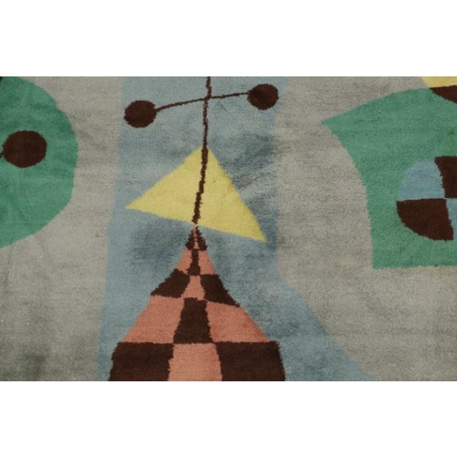 Vintage Zeki Müren Rug in Gray With Abstract Geometric Patterns From Rug & Kilim For Sale In New York - Image 6 of 7