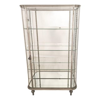 Brushed Steel Mirrored French Display Case / Vitrine, Circa 1920 For Sale