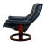 Ekornes Stressless Royal Recliner – Medium – Blue Leather With Wood Base - Made in Norway For Sale - Image 9 of 11