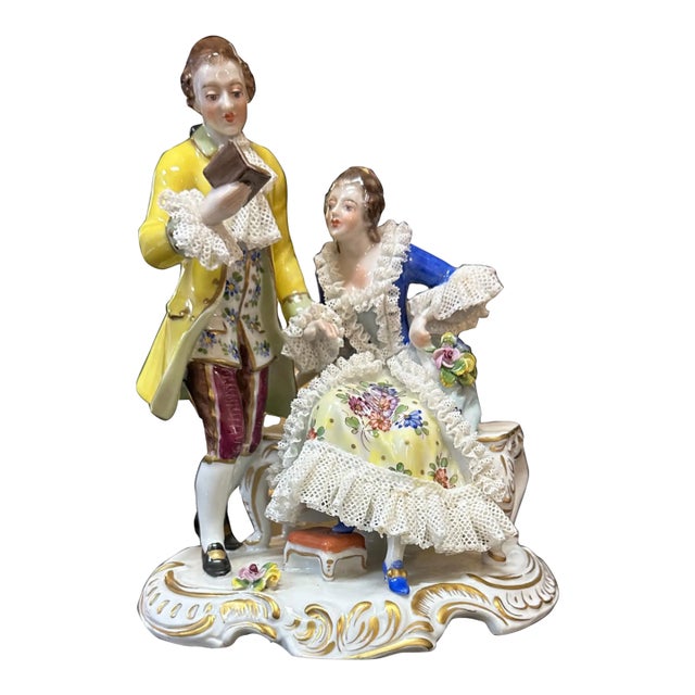Volkstedt Porcelain, Courting Couple, Marked V20254, Post 1945 For Sale