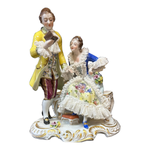 Volkstedt Porcelain, Courting Couple, Marked V20254, Post 1945