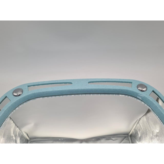 Vintage European Wall Mirror in Blue Plastic Frame, 1980s For Sale - Image 10 of 12
