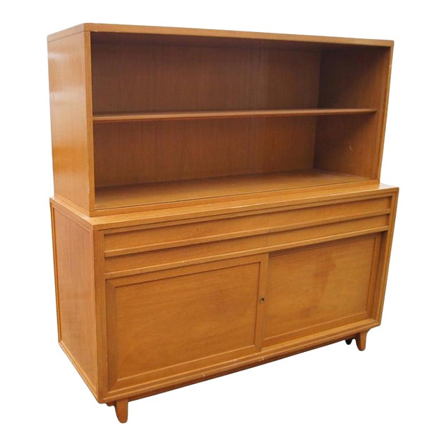 Mid 20th Century Vintage Mahogany Breakfront Four Shelves For Sale