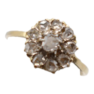 Late 19th Century Rose Cut Diamond Tulip Ring, Size 6