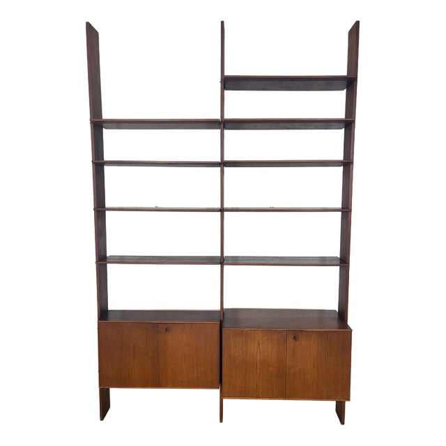 Mid-Century Teak Wall Shelving System, 1960s For Sale