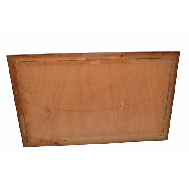 Signed French Neoclassical Framed & Glass Cover Painting Resting Nude Woman 40s For Sale - Image 9 of 12