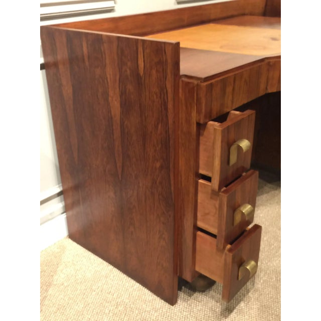 1930s French Art Deco Rosewood Desk and Bookcase For Sale - Image 5 of 10