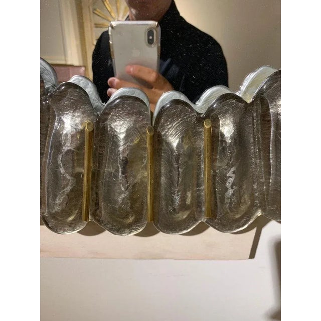 Modern Modern Murano Glass Oval Mirrors With Brass Trim For Sale - Image 3 of 5