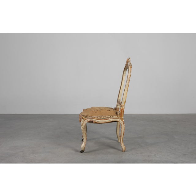 Cream French Louis XV Chair in Carved Wood For Sale - Image 8 of 14
