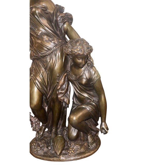 French 19th Century French Bronze Bacchantes Group After Clodion. Numbered 4123 For Sale - Image 3 of 10