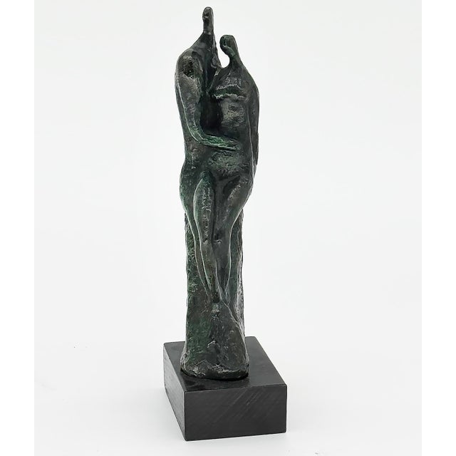 Metal Moshe Sternschuss Abstract Bronze Lovers Sculpture 183/200, Israel For Sale - Image 7 of 9